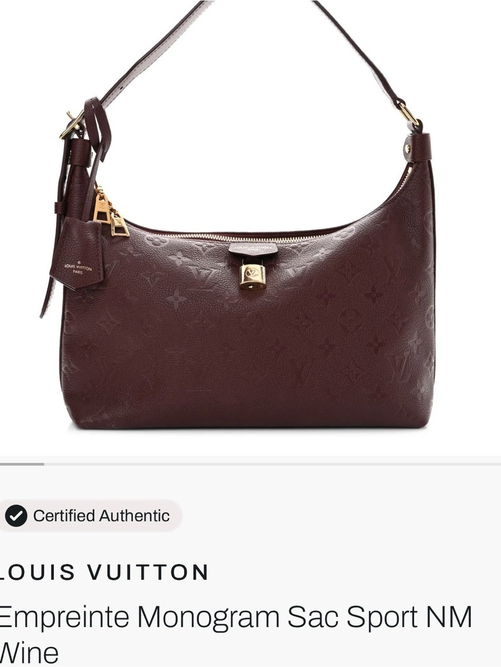 Louis Vuitton Empreinte Monogram Shoulder Bag - Wine Brown